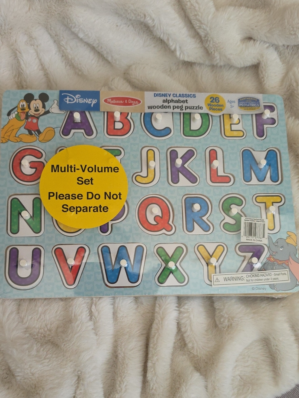 Disney Wooden 3 Puzzle Set: Shapes, Alphabet & Numbers 3yrs+